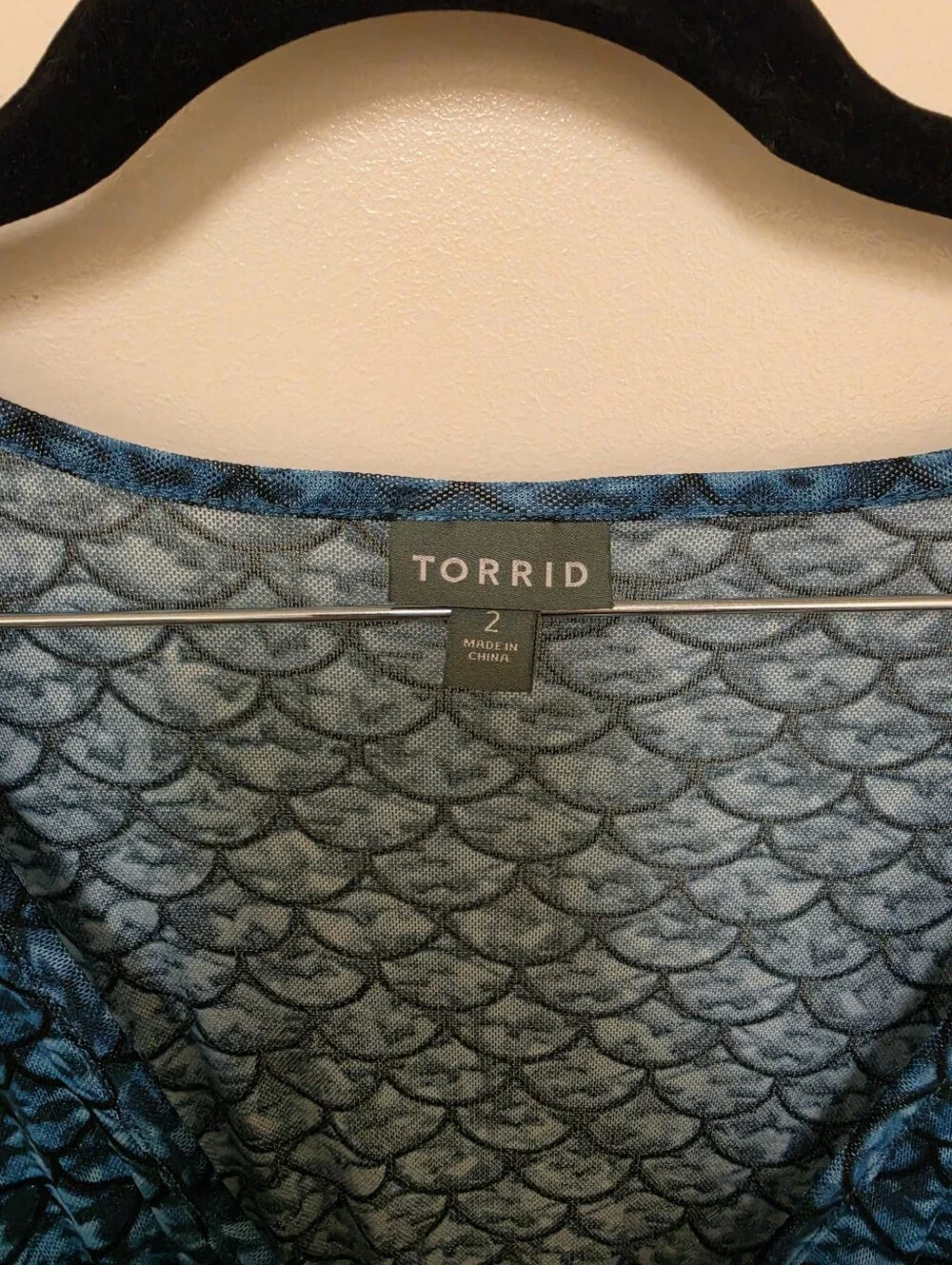 Torrid Chiffon Smocked Waist Cover-Up Dress Size 2 Color Mermaid scale EUC